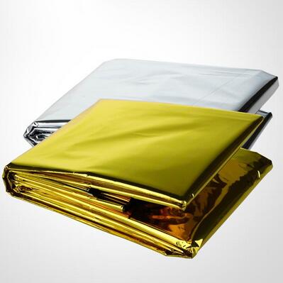 Compact Lightweight Aluminized Windproof Emergency Blanket