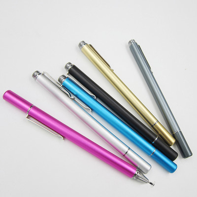 2 in 1 Black Touch Screen Soft Rubber Stylus Pen w/ Carbon Core Pencil for Apple iPad
