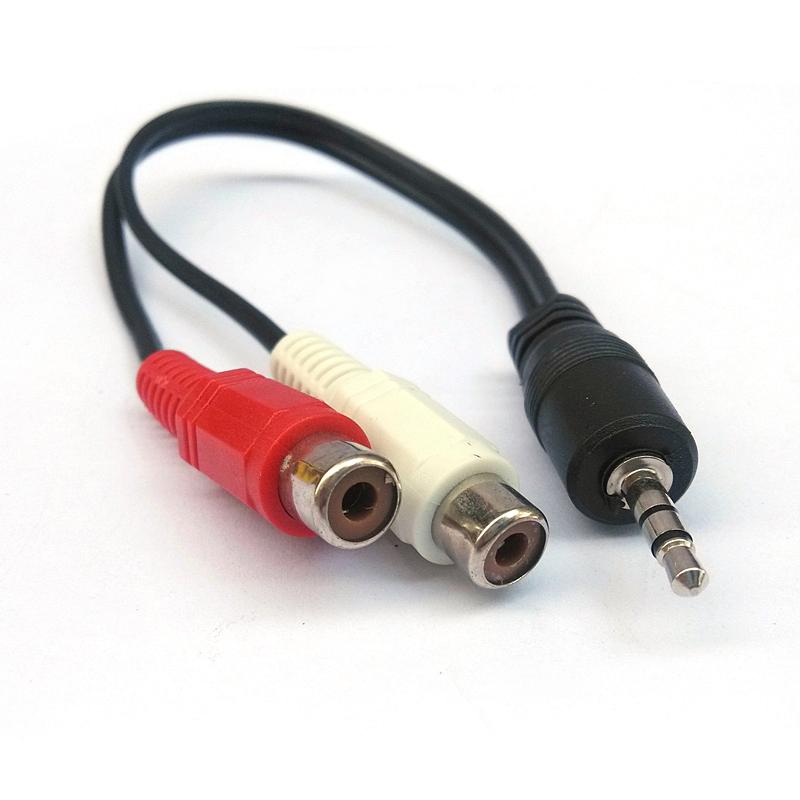 RCA 1 Male to 2 Female Converter Y Splitter Cable Audio Video AV Adapter 2 Pcs
