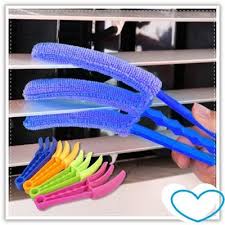 Car Air Flower Vent Keyboard Dust Cleaning Retractable Brushes Yellow Blue
