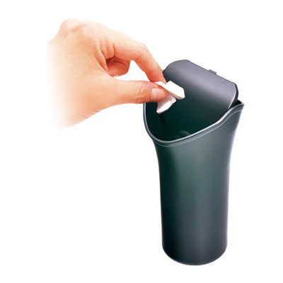 Black Plastic Cover Home Car Ashtray Trash Bin Can Garbage Container