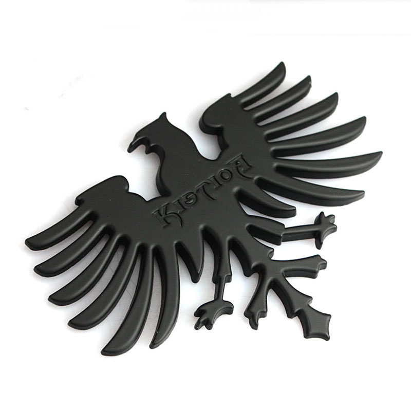 Silver Tone Metal 3D Flying Eagle Style Car Sticker Decal