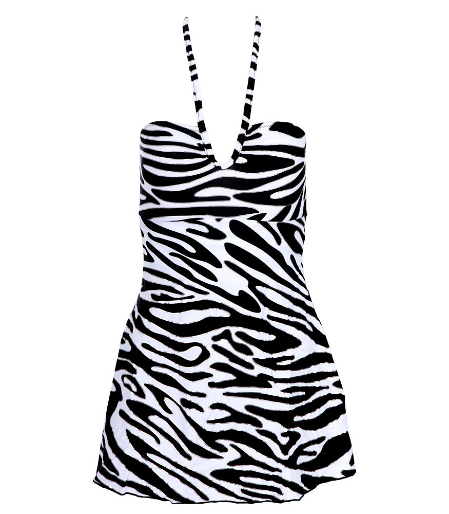 Women Swimwear Zebra Fringe One Pieces A Trio Of Straps At Center Front Opening