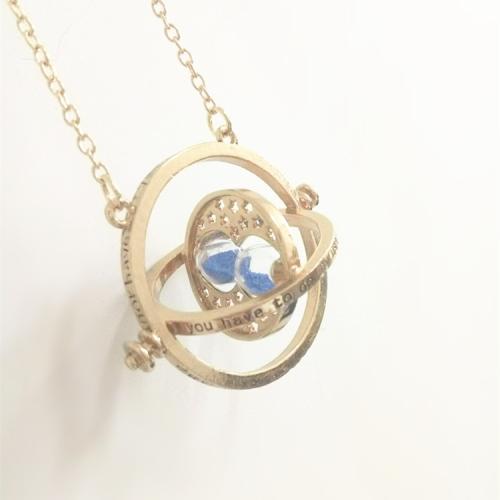 Cute Rotating Hourglass Pendant Time Turner Necklace Harry Potter Sweater Chain