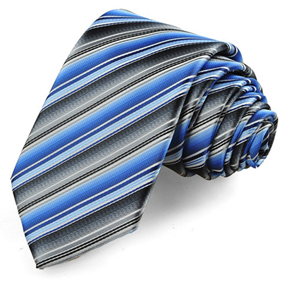 New Striped Blue Grey Black Men's Tie Necktie Wedding Party Holiday Gift #1043