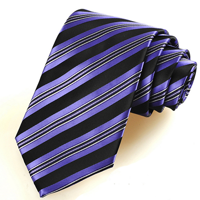 New Striped Royal Dark Blue JACQUARD WOVEN Men's Tie Necktie