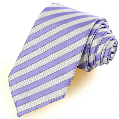 White Purple Striped Black Formal Men's Tie Necktie Wedding Holiday Gift #1052