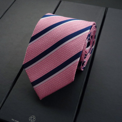 Striped Pink Scarlet JACQUARD Men's Tie Necktie Wedding Party Holiday Gift #1045