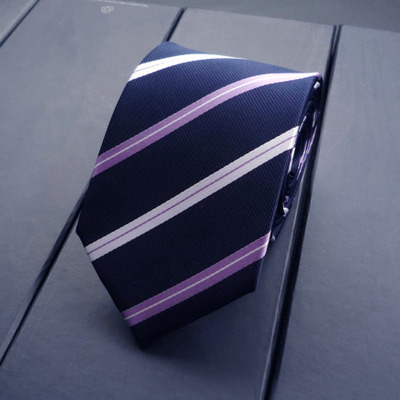 New Striped Blue JACQUARD WOVEN Men's Tie Necktie