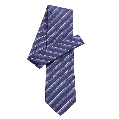 Dark Blue Multicolour Stripe Silk Classic Woven Man Tie Necktie