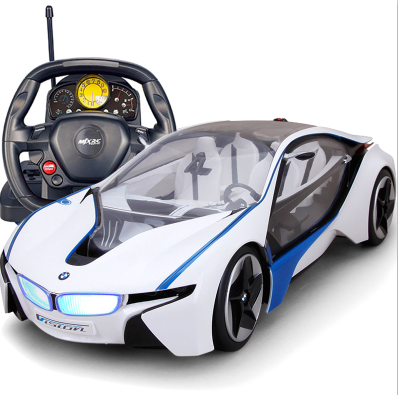 1:14 oversized simulation steering wheel remote control car toy car BMW i8 concept car model children's toys 668