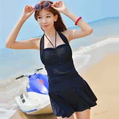 South Korea's conservative swimwear swimsuit skirt conjoined larger steel thin small breasts 