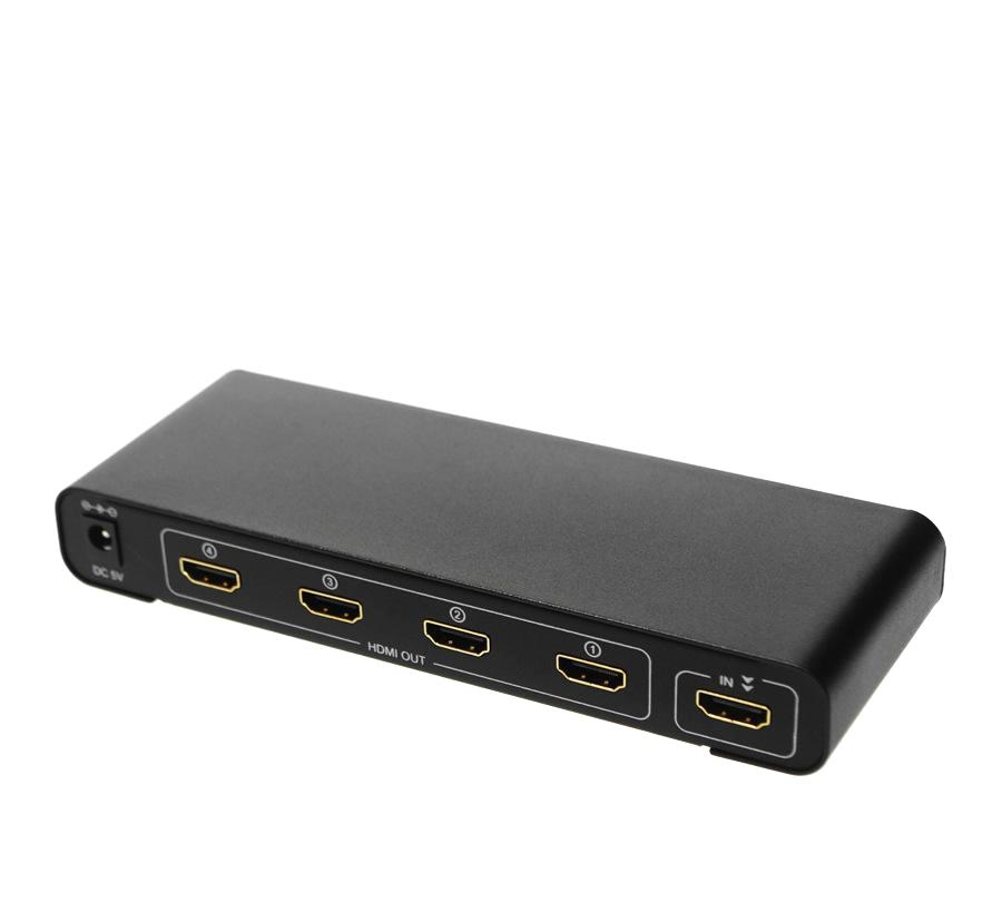 HDMI splitter 1 into 4 out of 1.4 V real support 4 k * 2 k compatible with 1.3 support 1080 p 3 d