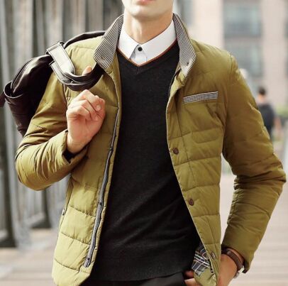 2015 han edition men's down jacket and coat Manufacturers selling fashion short thin cotton coat