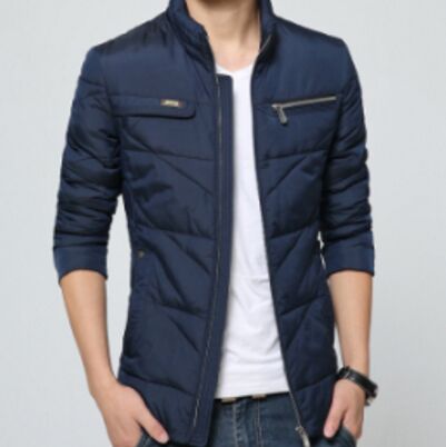 Winter cotton-padded clothes man jacket of brief paragraph man collar type of cultivate one's morality leisure pure color down cotton-padded jacket han edition with thick cotton-padded jacket