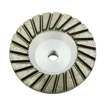 105mm Concrete Turbo Diamond Grinding Cup Wheel Three Row Turbo Cup Disc Grinder with screw thread