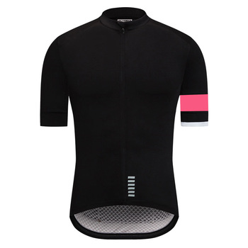 2018 2019 professionally custom zip short sleeve plain black reflective italy knitted cycling jersey