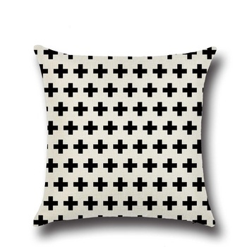 Free Shipping Black and White Pattern Pillow Case Pillowcase Cotton Linen Printed 18x18 Inches Geometry Euro Pillow Covers