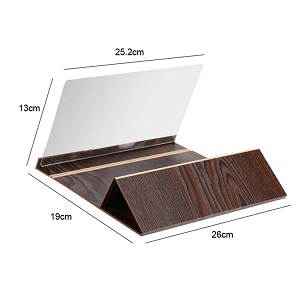  Upgraded Wood Phone Magnifier, 12'' Phone Magnifier Screen, Wood Grain Foldable Mobile Phone Screen Amplifier 