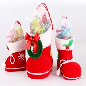  Christmas Santa Candy Gift Boot Shoes Stocking Holder Xmas Decoration For Kids Festival 